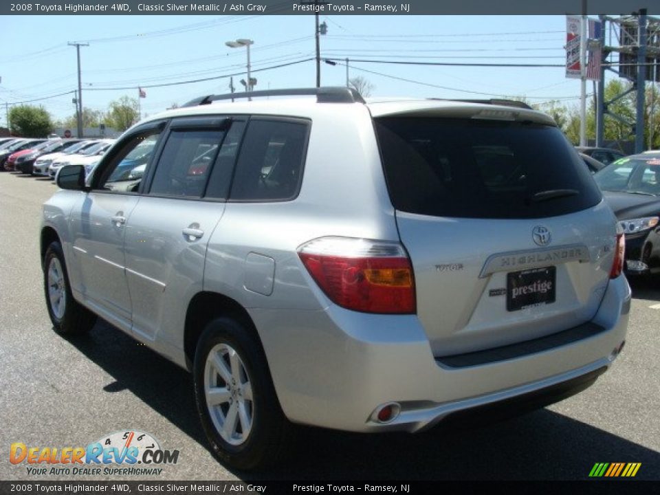 2008 Toyota Highlander 4WD Classic Silver Metallic / Ash Gray Photo #4