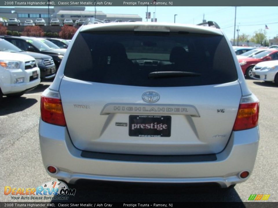 2008 Toyota Highlander 4WD Classic Silver Metallic / Ash Gray Photo #5