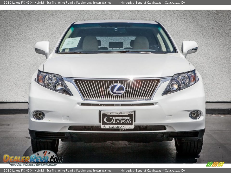 2010 Lexus RX 450h Hybrid Starfire White Pearl / Parchment/Brown Walnut Photo #2