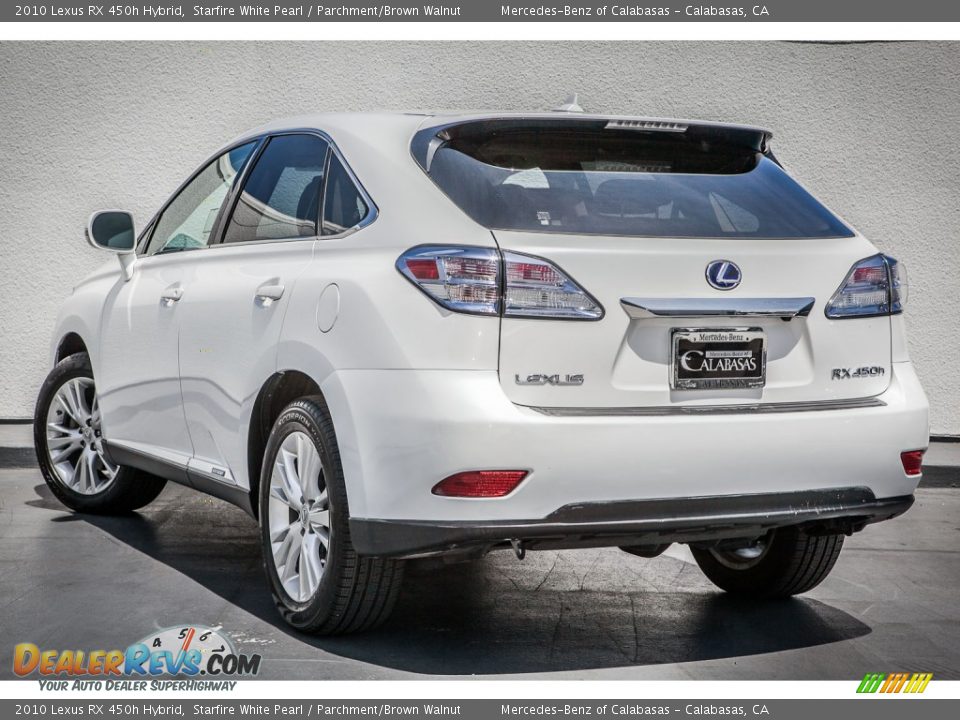 2010 Lexus RX 450h Hybrid Starfire White Pearl / Parchment/Brown Walnut Photo #10