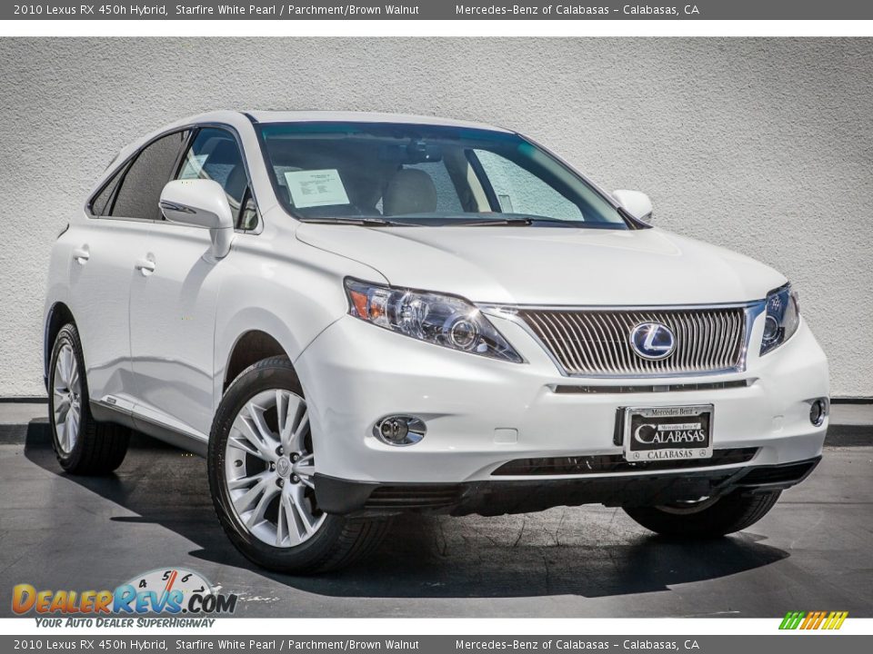 2010 Lexus RX 450h Hybrid Starfire White Pearl / Parchment/Brown Walnut Photo #12