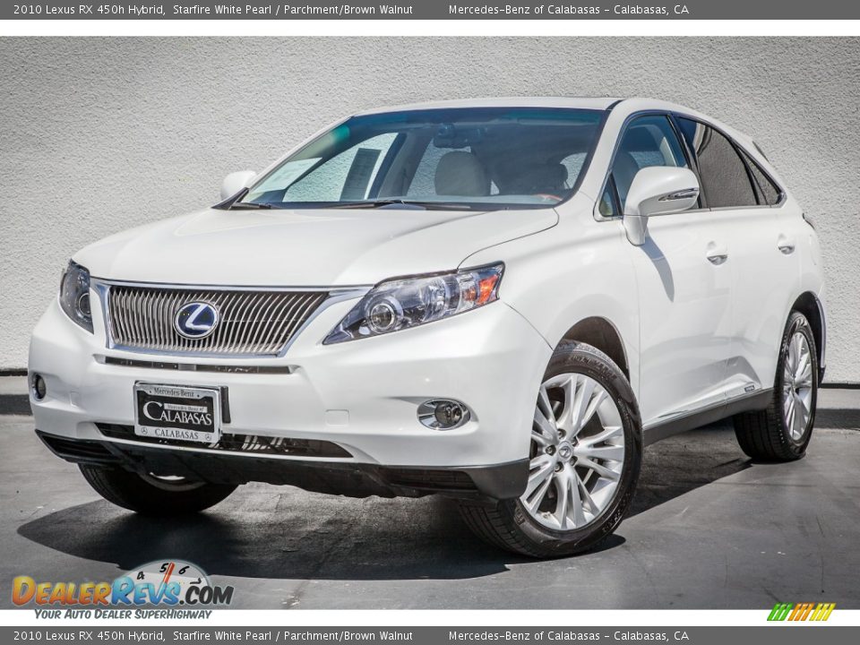 2010 Lexus RX 450h Hybrid Starfire White Pearl / Parchment/Brown Walnut Photo #13