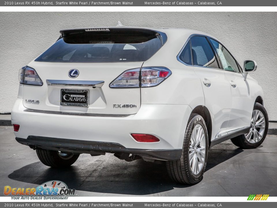 2010 Lexus RX 450h Hybrid Starfire White Pearl / Parchment/Brown Walnut Photo #14