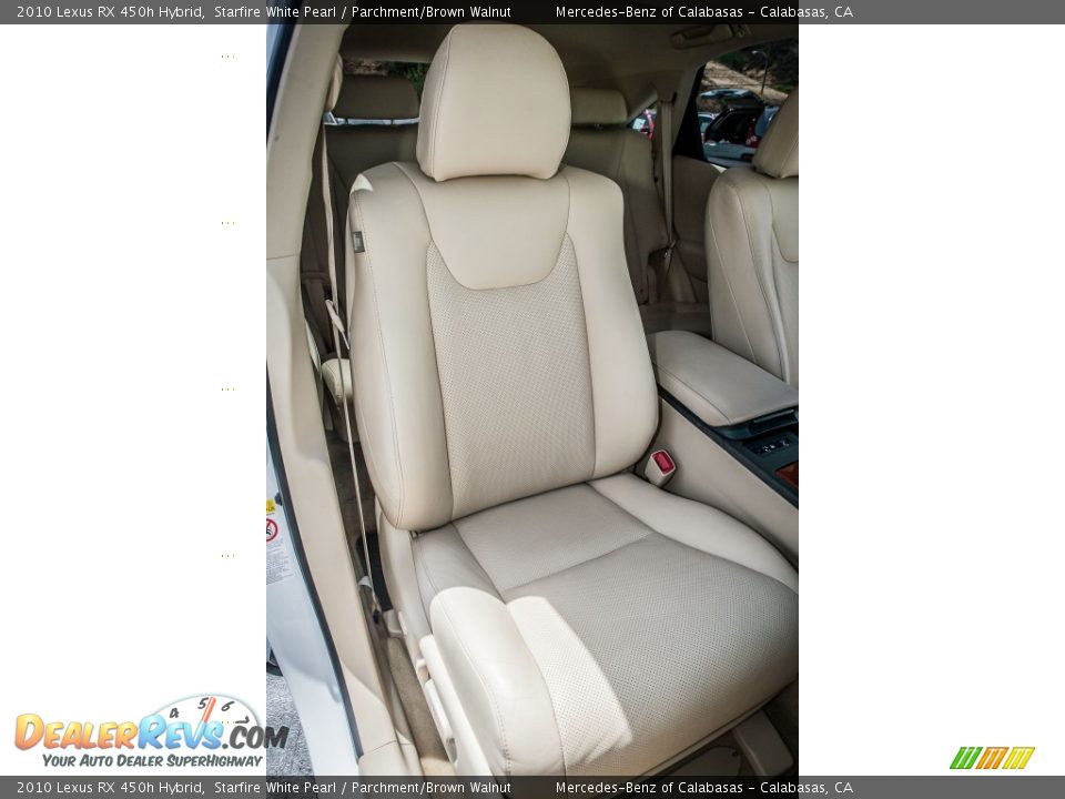 2010 Lexus RX 450h Hybrid Starfire White Pearl / Parchment/Brown Walnut Photo #25