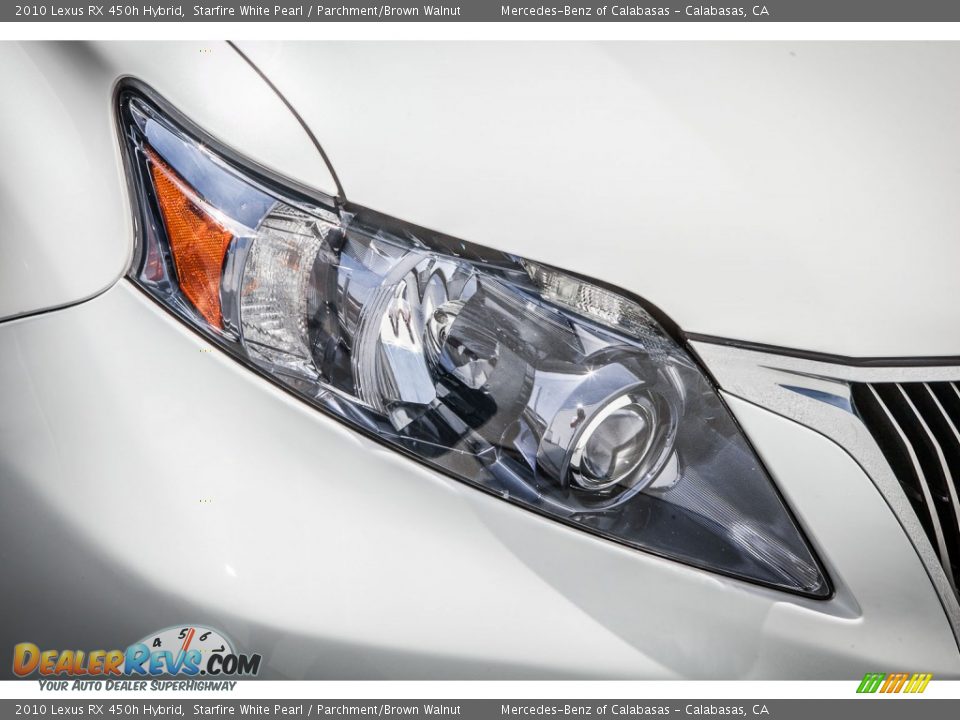 2010 Lexus RX 450h Hybrid Starfire White Pearl / Parchment/Brown Walnut Photo #27