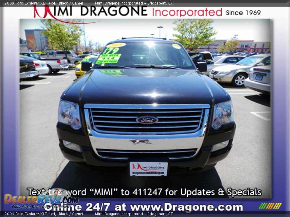 2009 Ford Explorer XLT 4x4 Black / Camel Photo #2