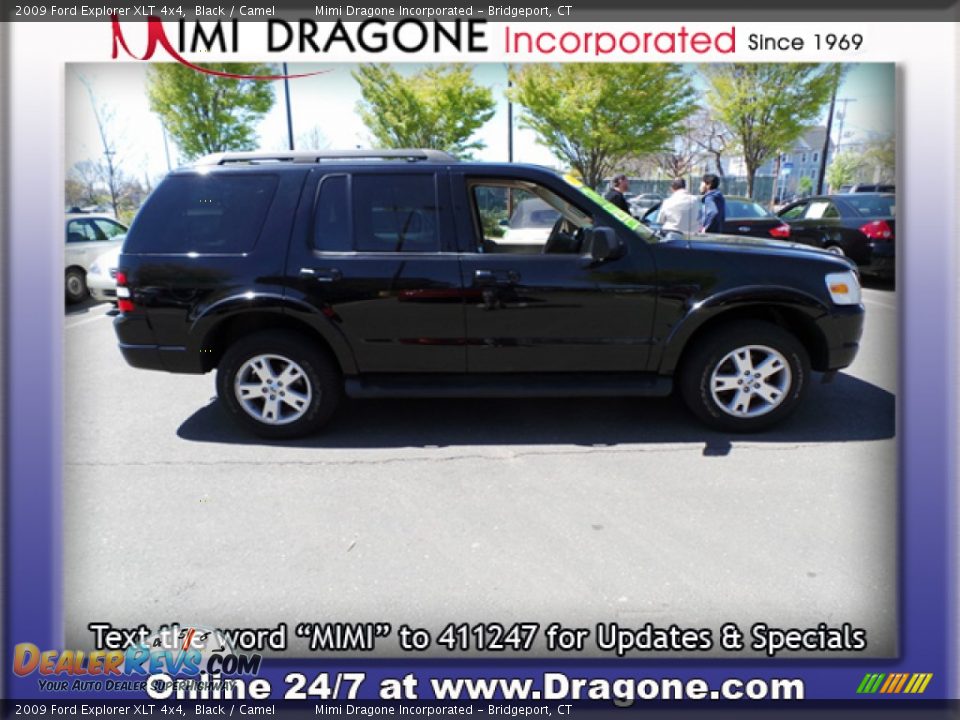 2009 Ford Explorer XLT 4x4 Black / Camel Photo #4