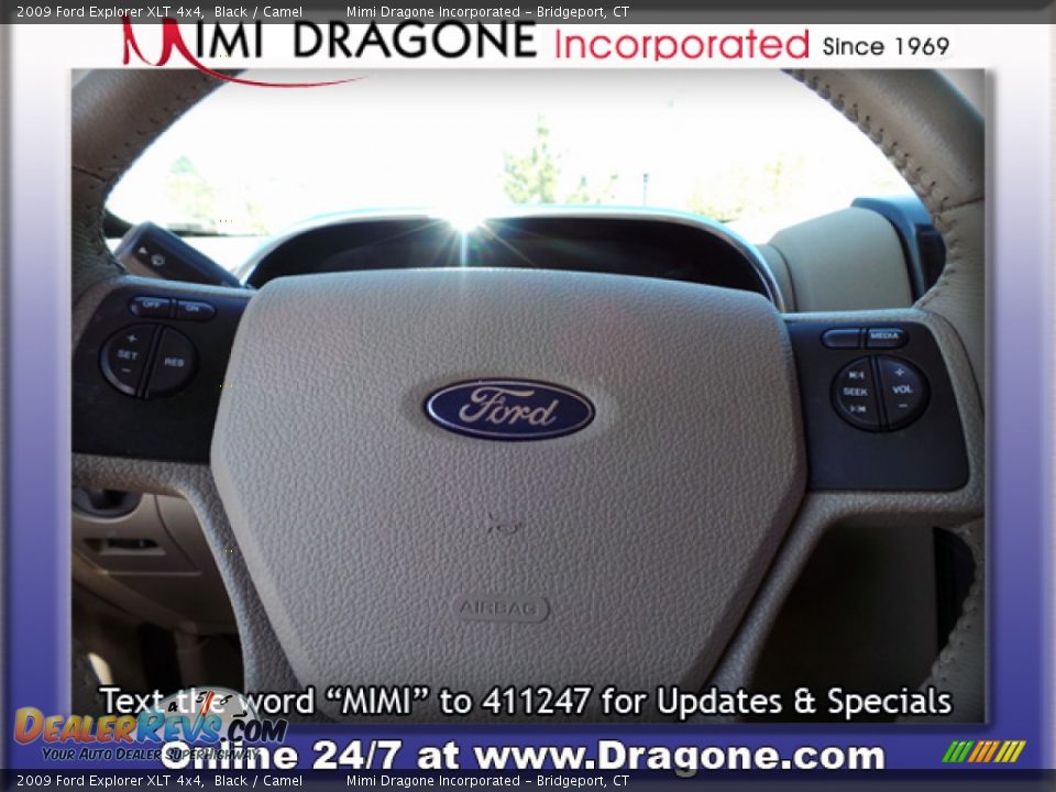 2009 Ford Explorer XLT 4x4 Black / Camel Photo #16