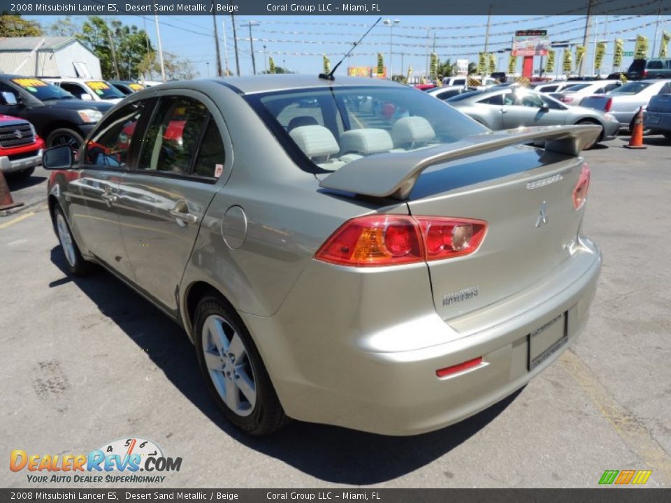 2008 Mitsubishi Lancer ES Desert Sand Metallic / Beige Photo #4