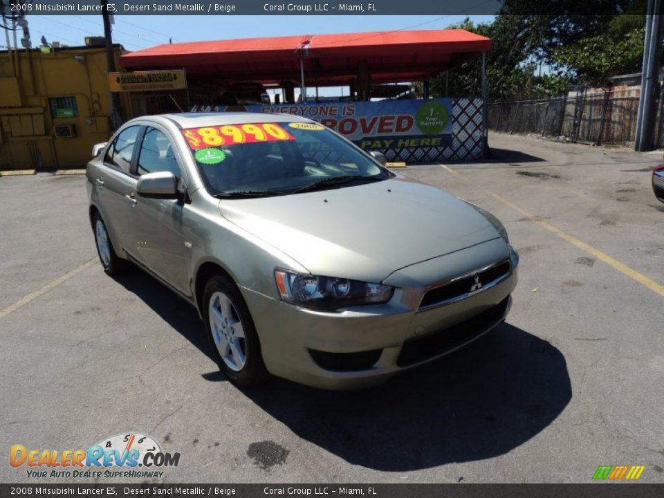 2008 Mitsubishi Lancer ES Desert Sand Metallic / Beige Photo #8
