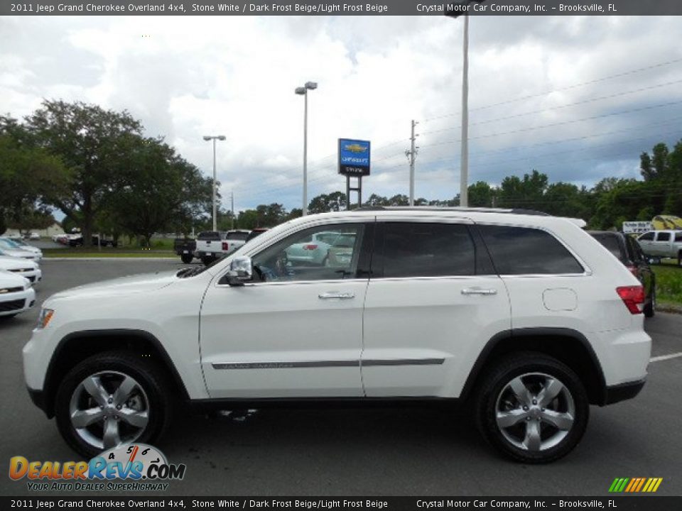 2011 Jeep Grand Cherokee Overland 4x4 Stone White / Dark Frost Beige/Light Frost Beige Photo #2