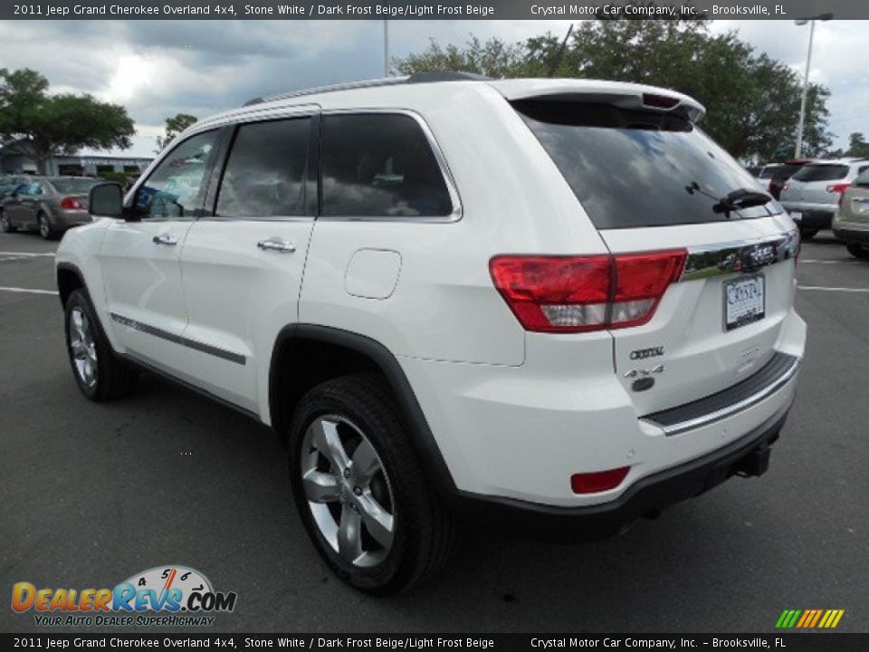 2011 Jeep Grand Cherokee Overland 4x4 Stone White / Dark Frost Beige/Light Frost Beige Photo #3