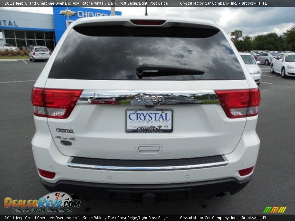 2011 Jeep Grand Cherokee Overland 4x4 Stone White / Dark Frost Beige/Light Frost Beige Photo #8