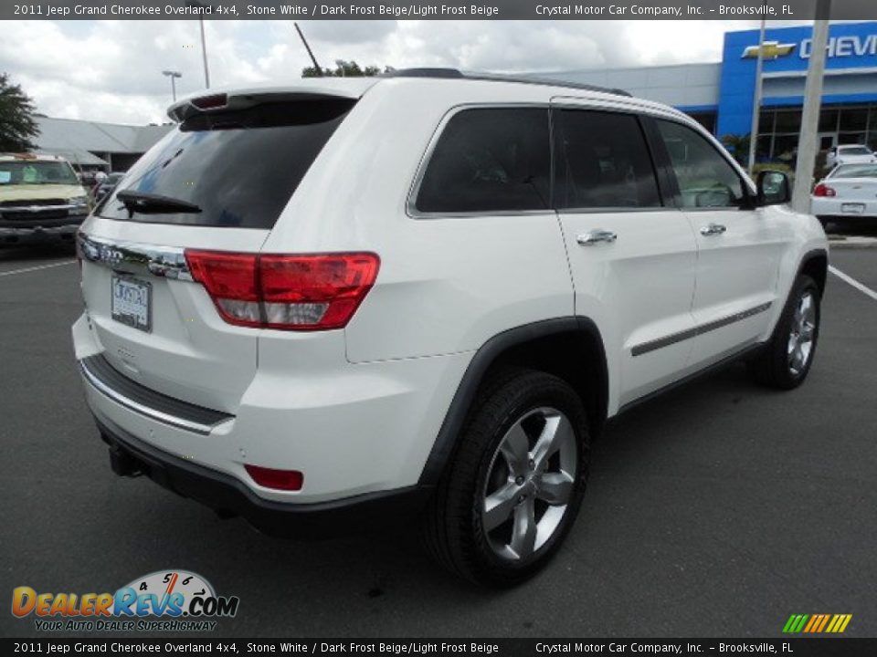 2011 Jeep Grand Cherokee Overland 4x4 Stone White / Dark Frost Beige/Light Frost Beige Photo #9