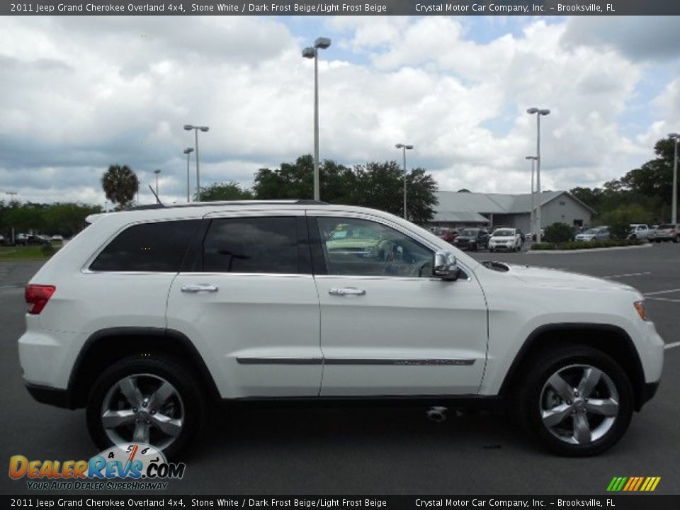 2011 Jeep Grand Cherokee Overland 4x4 Stone White / Dark Frost Beige/Light Frost Beige Photo #10