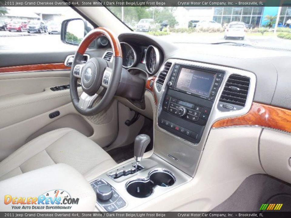 2011 Jeep Grand Cherokee Overland 4x4 Stone White / Dark Frost Beige/Light Frost Beige Photo #12