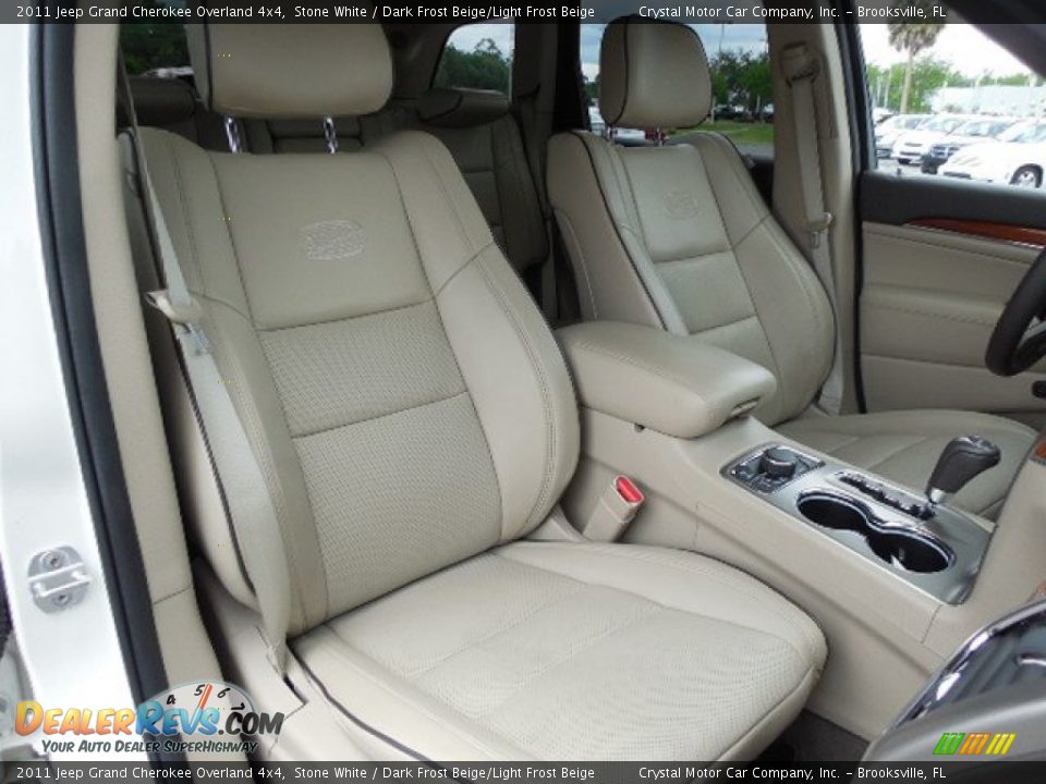 2011 Jeep Grand Cherokee Overland 4x4 Stone White / Dark Frost Beige/Light Frost Beige Photo #13