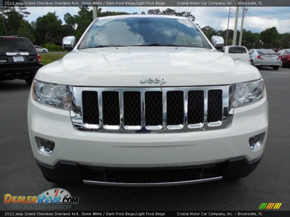 2011 Jeep Grand Cherokee Overland 4x4 Stone White / Dark Frost Beige/Light Frost Beige Photo #14