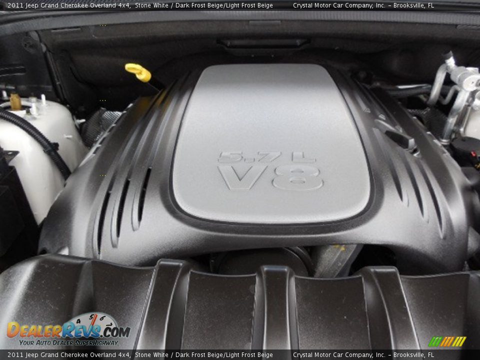 2011 Jeep Grand Cherokee Overland 4x4 Stone White / Dark Frost Beige/Light Frost Beige Photo #17