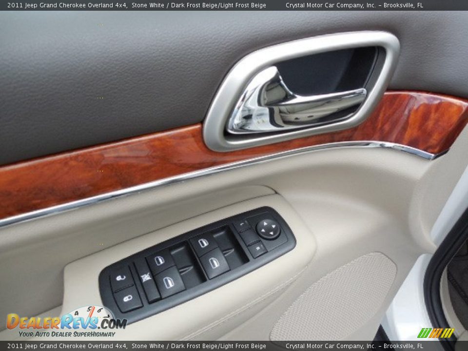 2011 Jeep Grand Cherokee Overland 4x4 Stone White / Dark Frost Beige/Light Frost Beige Photo #18