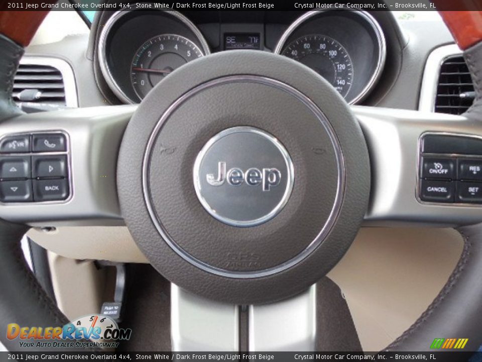 2011 Jeep Grand Cherokee Overland 4x4 Stone White / Dark Frost Beige/Light Frost Beige Photo #23