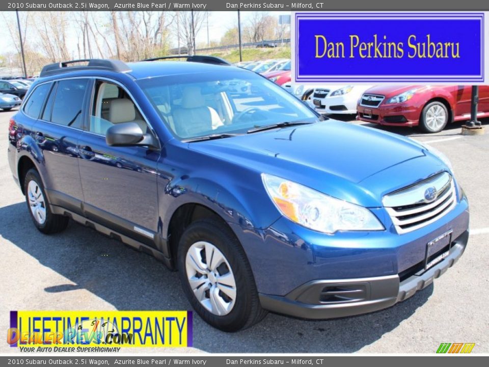 2010 Subaru Outback 2.5i Wagon Azurite Blue Pearl / Warm Ivory Photo #1