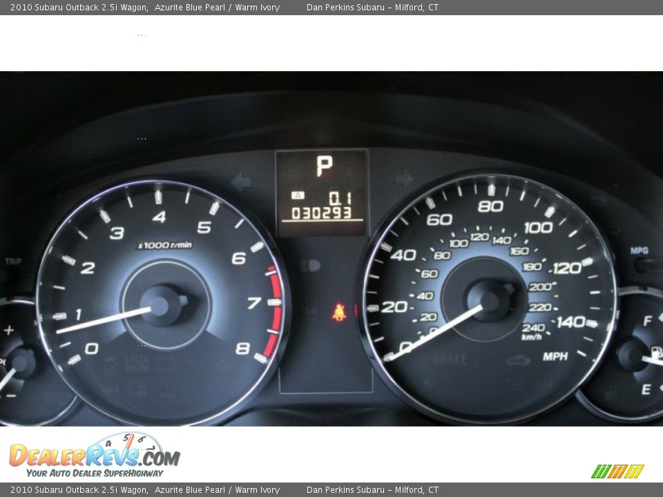 2010 Subaru Outback 2.5i Wagon Azurite Blue Pearl / Warm Ivory Photo #14