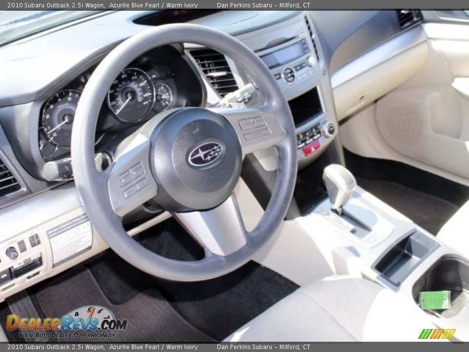 2010 Subaru Outback 2.5i Wagon Azurite Blue Pearl / Warm Ivory Photo #15