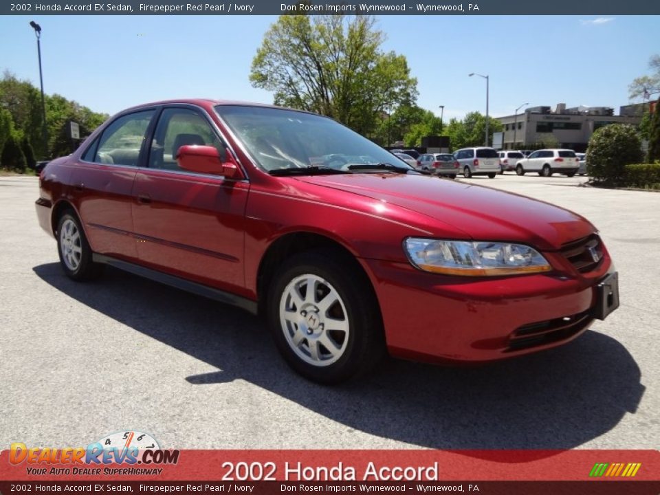 2002 Honda Accord EX Sedan Firepepper Red Pearl / Ivory Photo #1