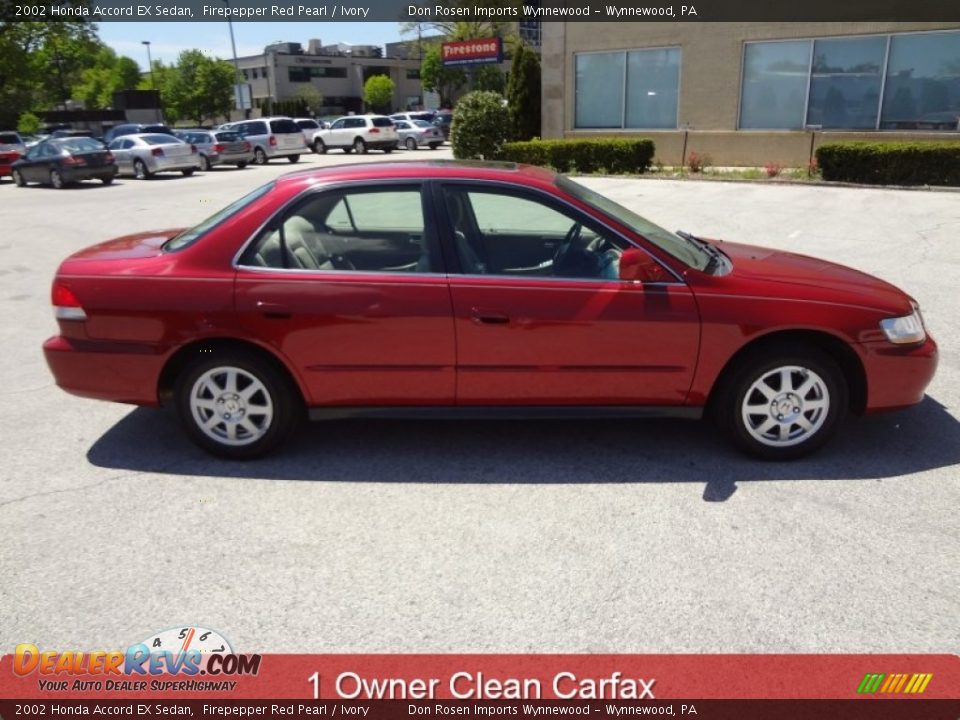 2002 Honda Accord EX Sedan Firepepper Red Pearl / Ivory Photo #2