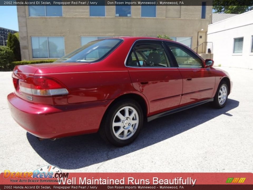 2002 Honda Accord EX Sedan Firepepper Red Pearl / Ivory Photo #3