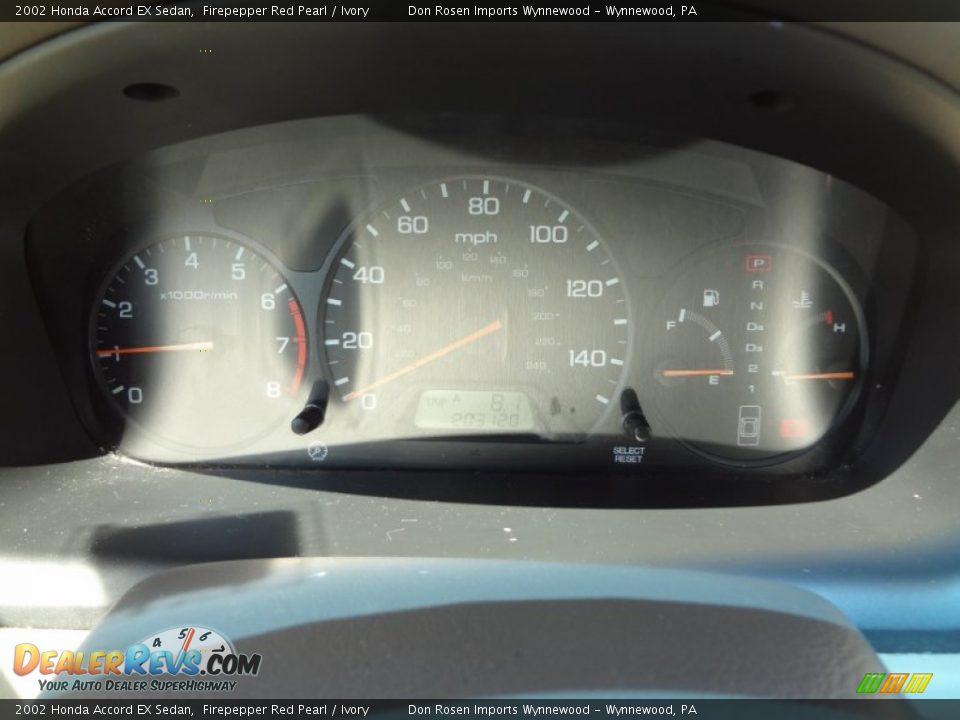 2002 Honda Accord EX Sedan Firepepper Red Pearl / Ivory Photo #11