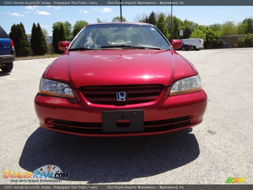 2002 Honda Accord EX Sedan Firepepper Red Pearl / Ivory Photo #14