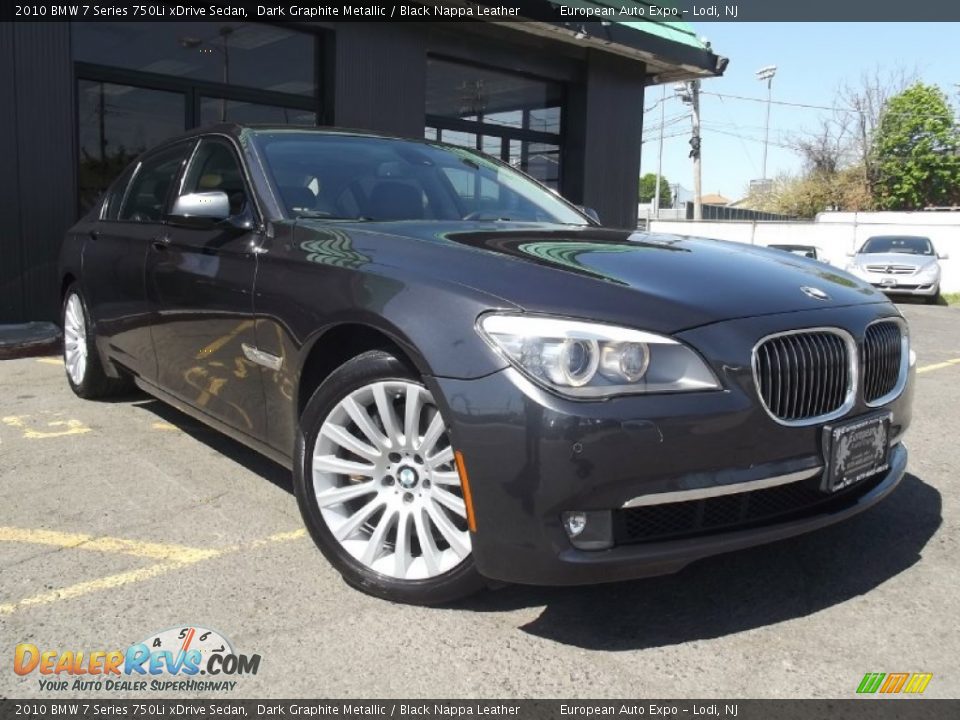 2010 BMW 7 Series 750Li xDrive Sedan Dark Graphite Metallic / Black Nappa Leather Photo #2