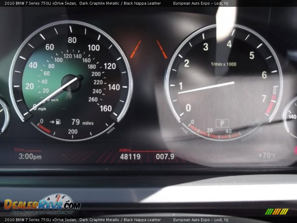 2010 BMW 7 Series 750Li xDrive Sedan Dark Graphite Metallic / Black Nappa Leather Photo #19