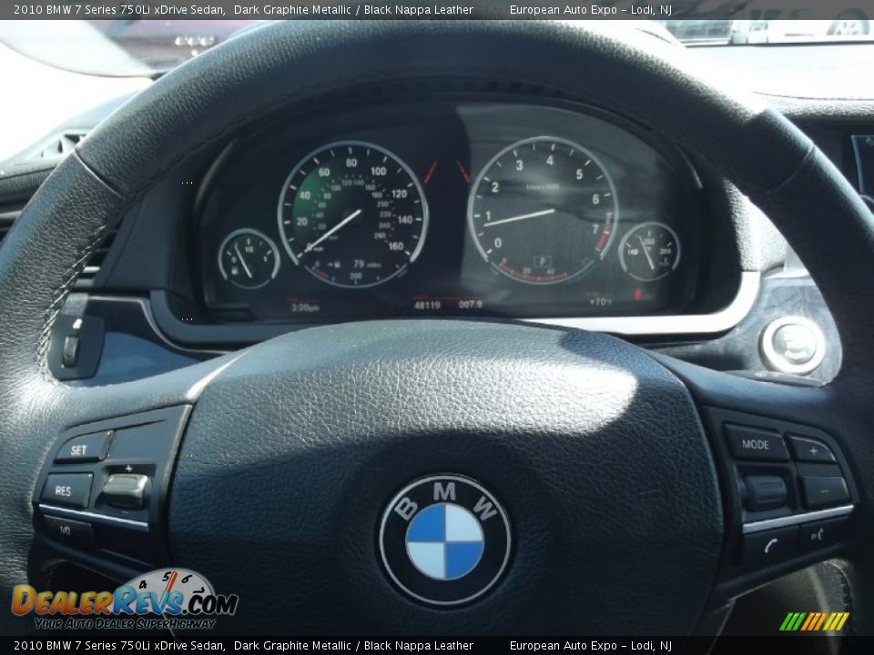 2010 BMW 7 Series 750Li xDrive Sedan Dark Graphite Metallic / Black Nappa Leather Photo #24