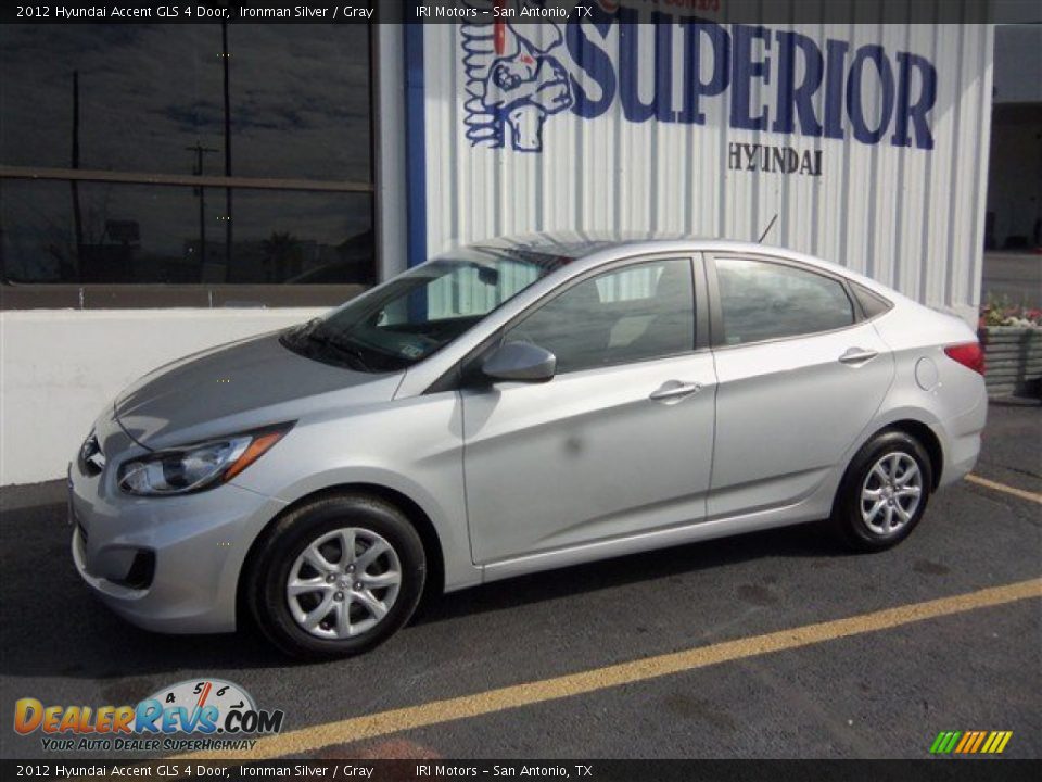 2012 Hyundai Accent GLS 4 Door Ironman Silver / Gray Photo #4