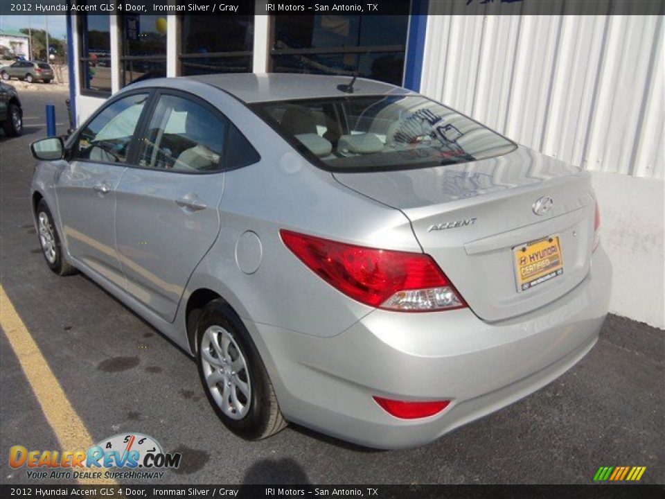 2012 Hyundai Accent GLS 4 Door Ironman Silver / Gray Photo #5