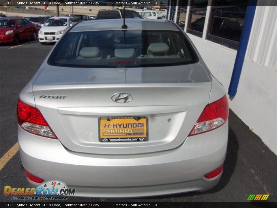 2012 Hyundai Accent GLS 4 Door Ironman Silver / Gray Photo #6