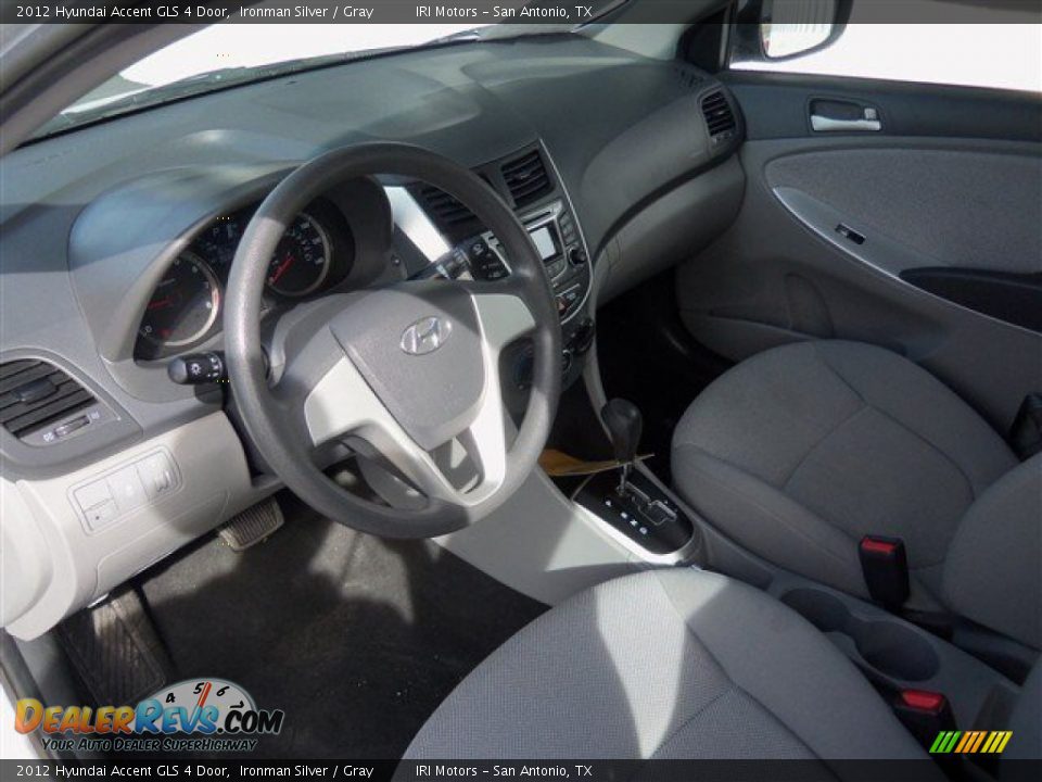 2012 Hyundai Accent GLS 4 Door Ironman Silver / Gray Photo #8