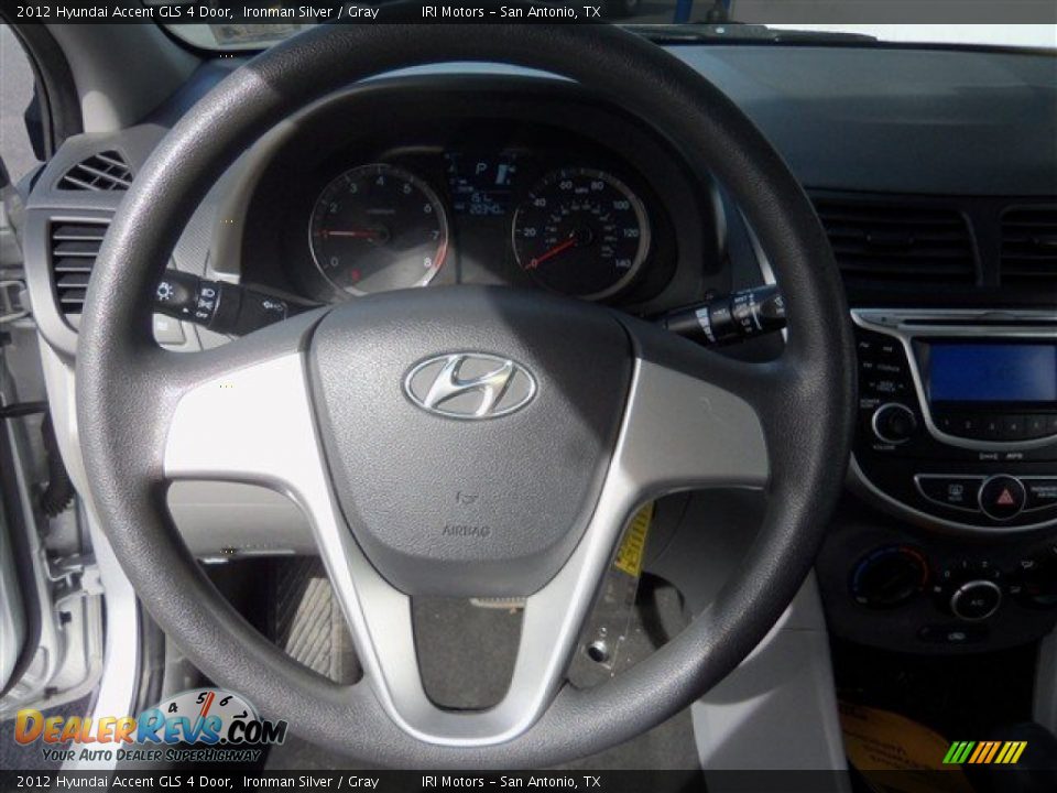 2012 Hyundai Accent GLS 4 Door Ironman Silver / Gray Photo #12