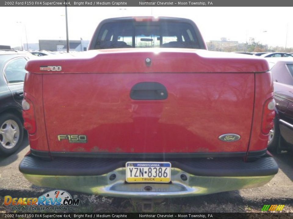 2002 Ford F150 FX4 SuperCrew 4x4 Bright Red / Medium Graphite Photo #3