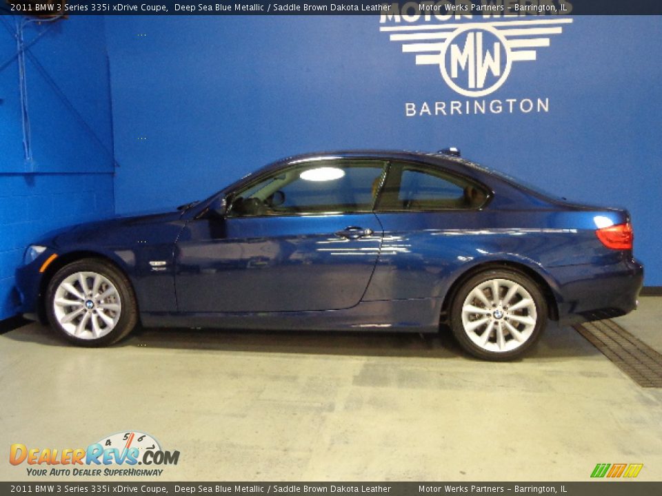2011 BMW 3 Series 335i xDrive Coupe Deep Sea Blue Metallic / Saddle Brown Dakota Leather Photo #7