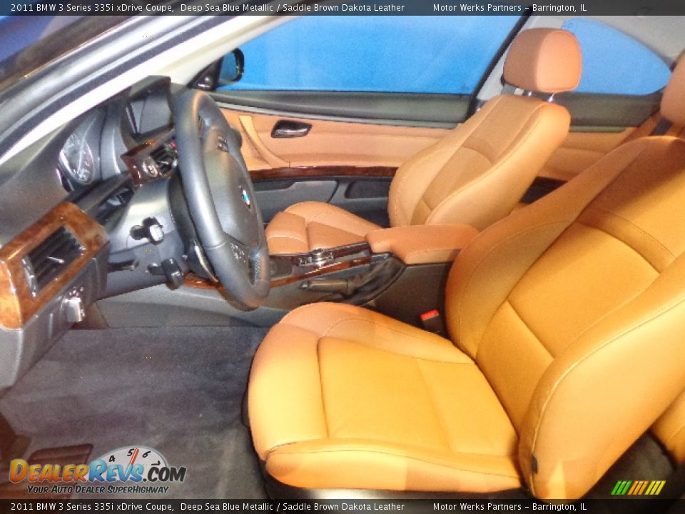 2011 BMW 3 Series 335i xDrive Coupe Deep Sea Blue Metallic / Saddle Brown Dakota Leather Photo #21