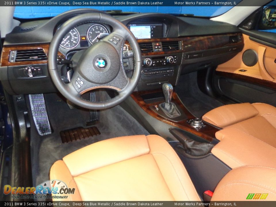 2011 BMW 3 Series 335i xDrive Coupe Deep Sea Blue Metallic / Saddle Brown Dakota Leather Photo #22
