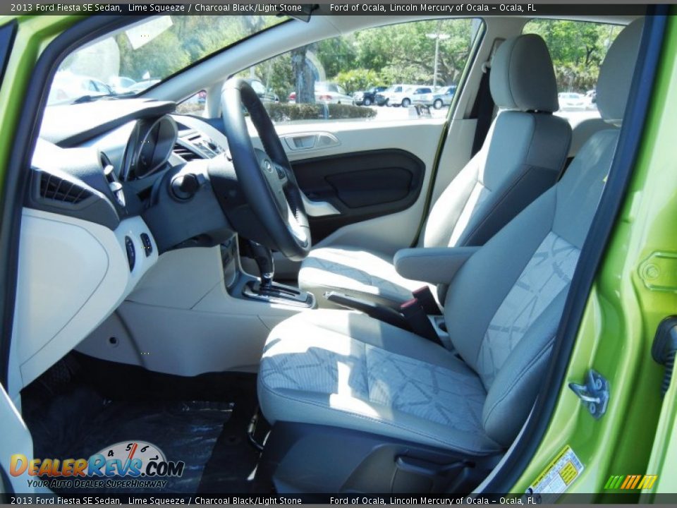 2013 Ford Fiesta SE Sedan Lime Squeeze / Charcoal Black/Light Stone Photo #5