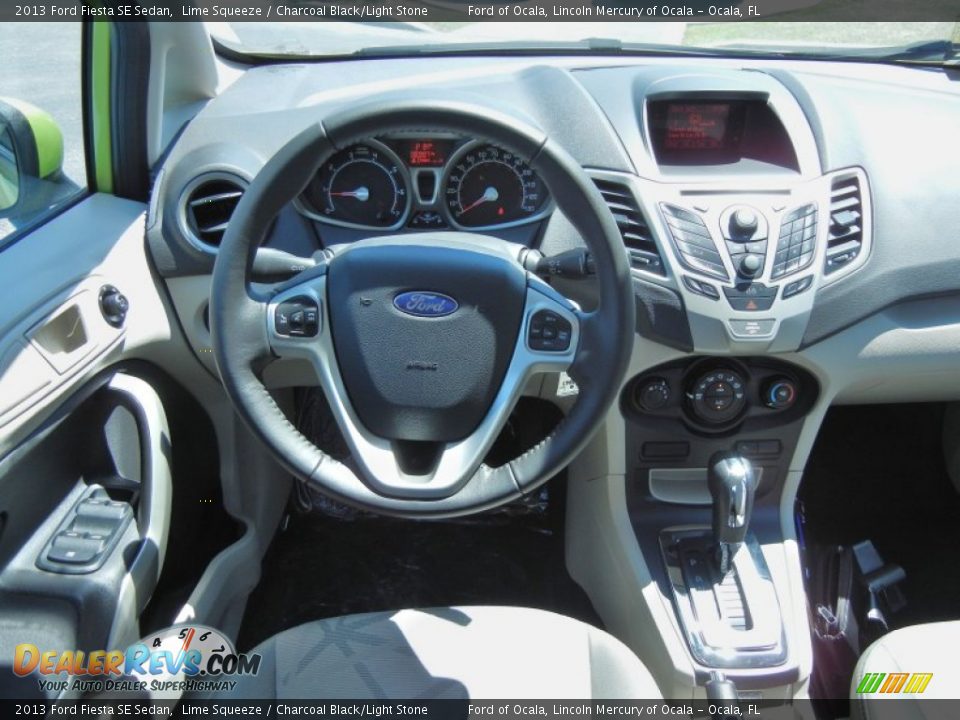 2013 Ford Fiesta SE Sedan Lime Squeeze / Charcoal Black/Light Stone Photo #7