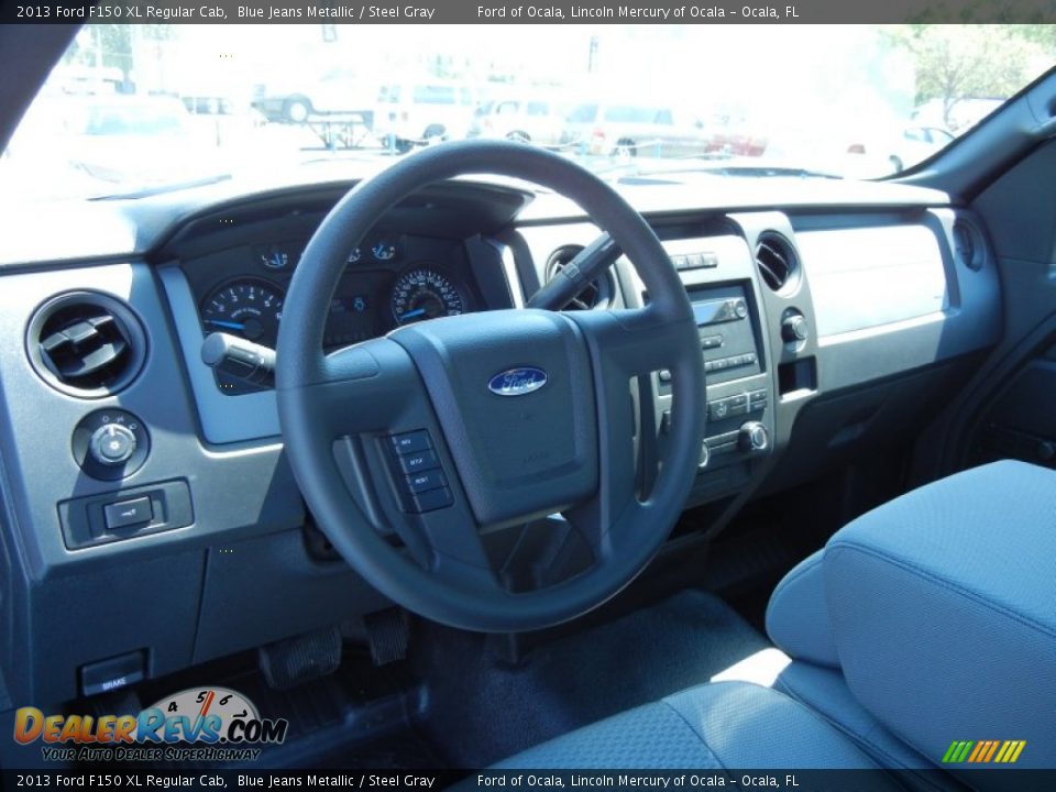 2013 Ford F150 XL Regular Cab Blue Jeans Metallic / Steel Gray Photo #7