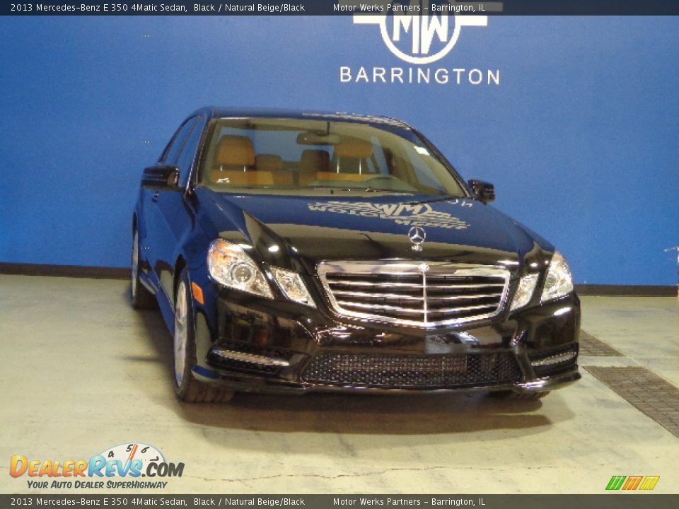 2013 Mercedes-Benz E 350 4Matic Sedan Black / Natural Beige/Black Photo #1