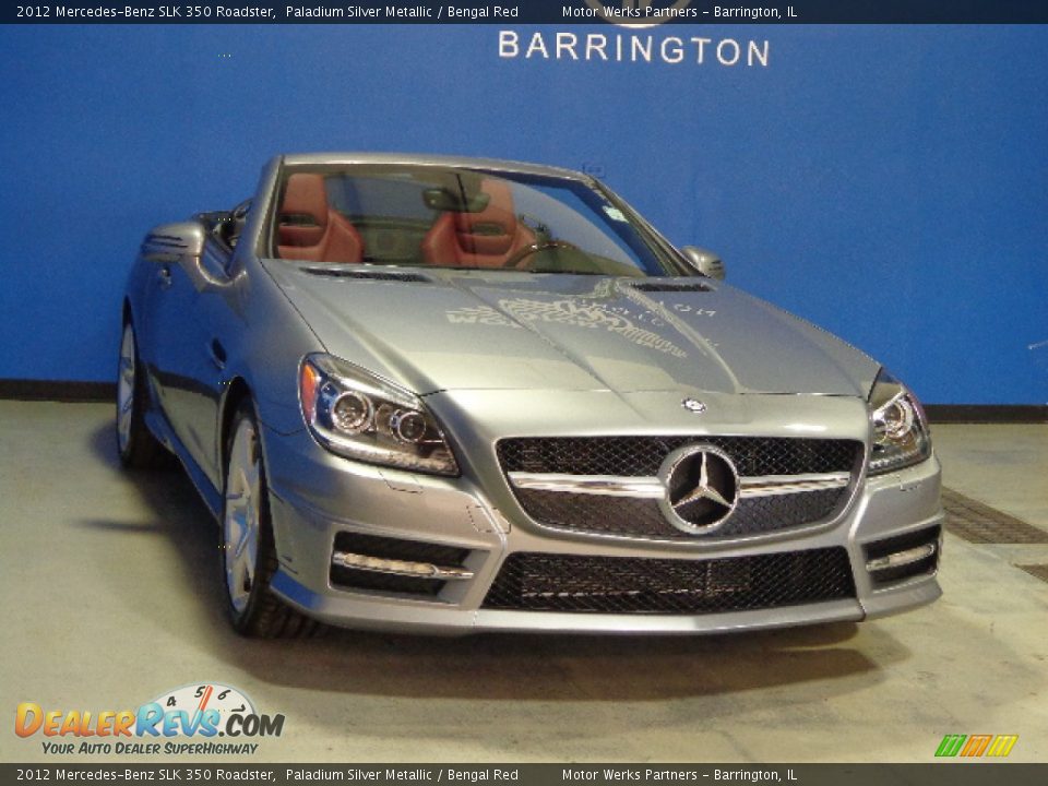 2012 Mercedes-Benz SLK 350 Roadster Paladium Silver Metallic / Bengal Red Photo #1